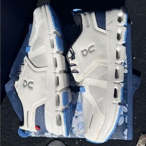 On Kids' White and blue Sneakers